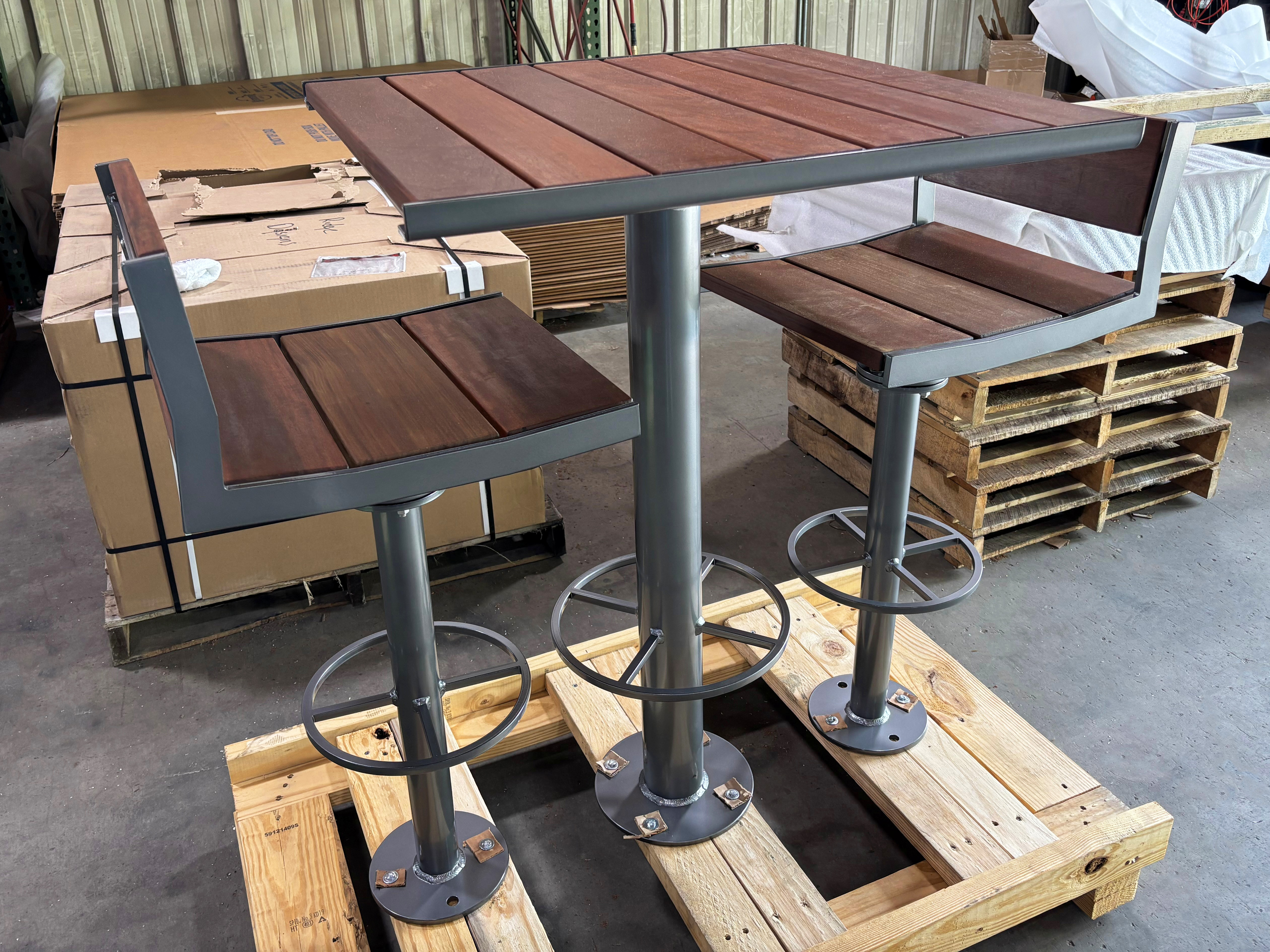 Creekview Bar Height Table Stools Ipe Chromite Krdplant