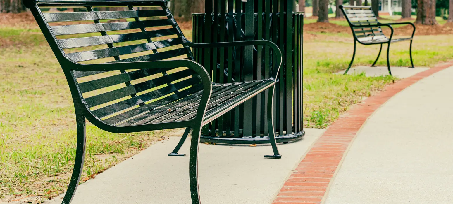 Bessemer Bench With Back 6Ft Glossblack Municipal Park Thomasvillega