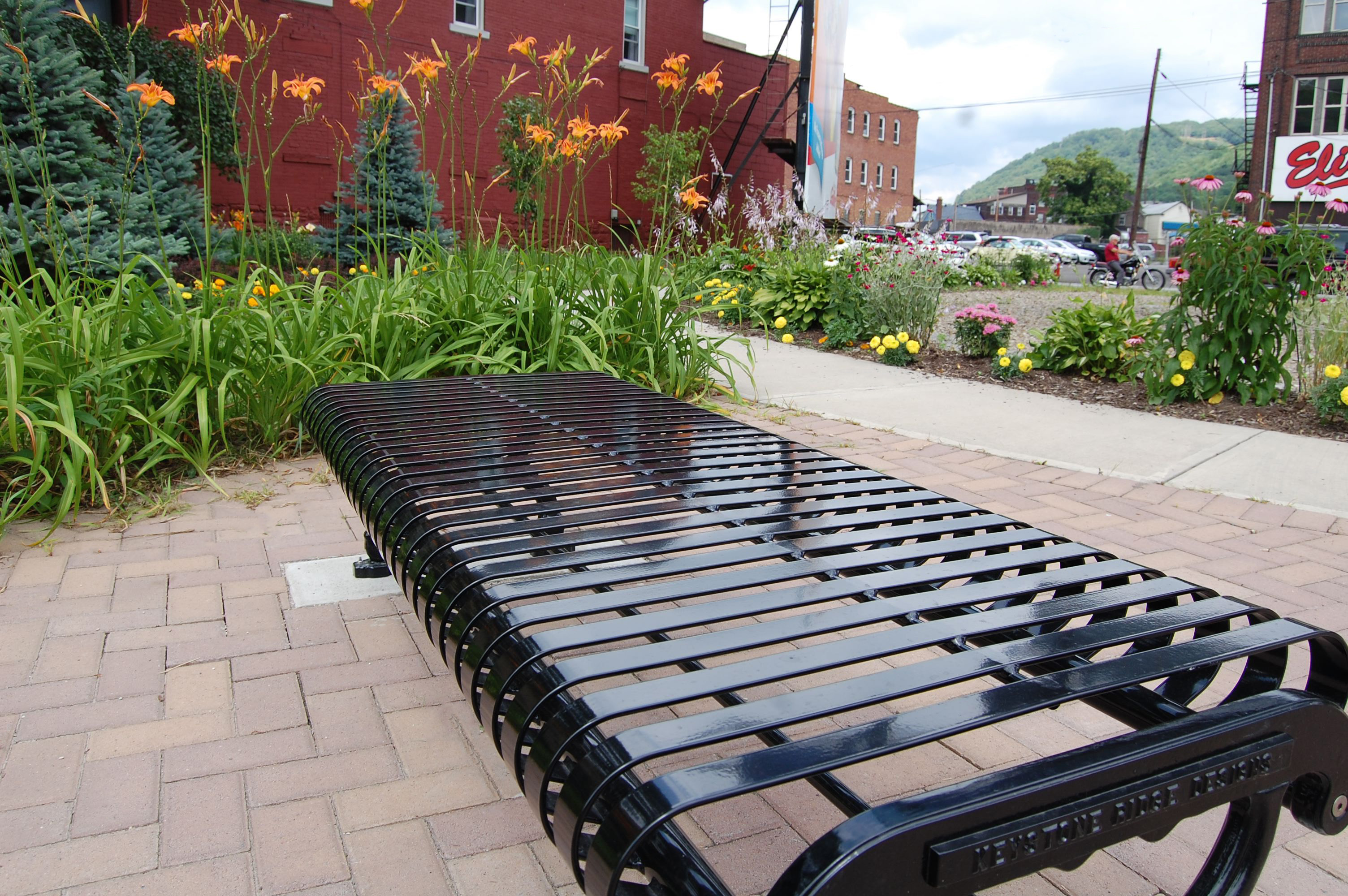 Lamplighter Bench Without Back 6Ft Glossblack Municipal Streetscape Johnstownpa