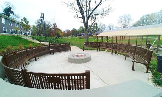 Image 6 Reading Curved Bench Firepit