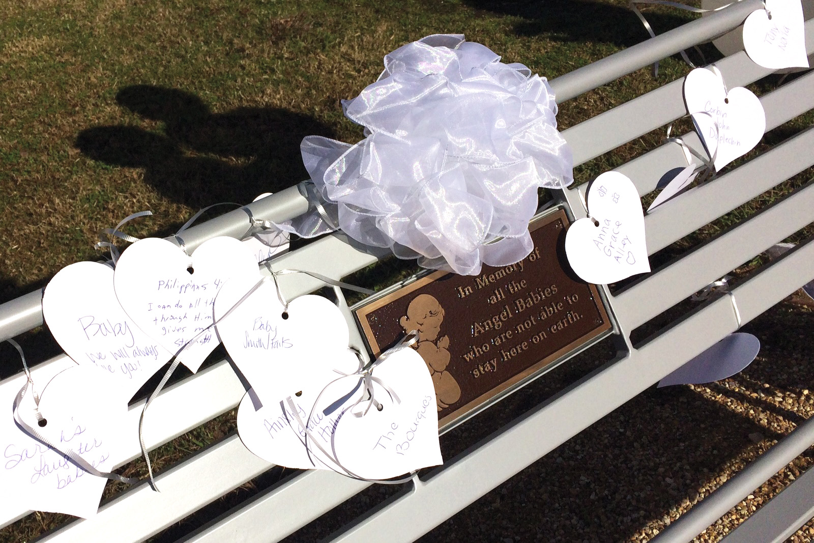 Sienna Bench With Back 6Ft Sparklesilver Plaque Angel Healthcare Womanshospital