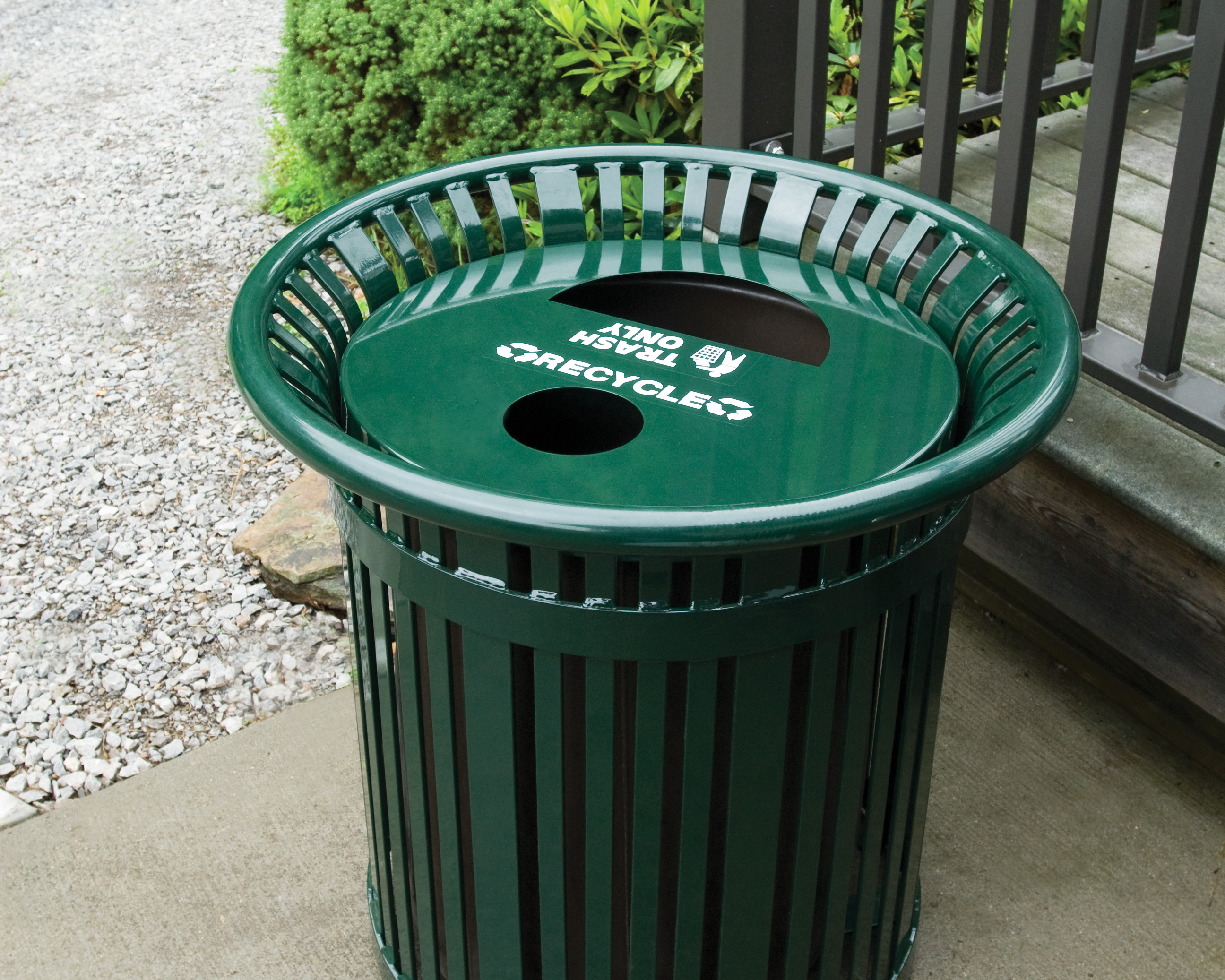 Midtown Split Lid Litter Recycling Recycle Evergreen Residential