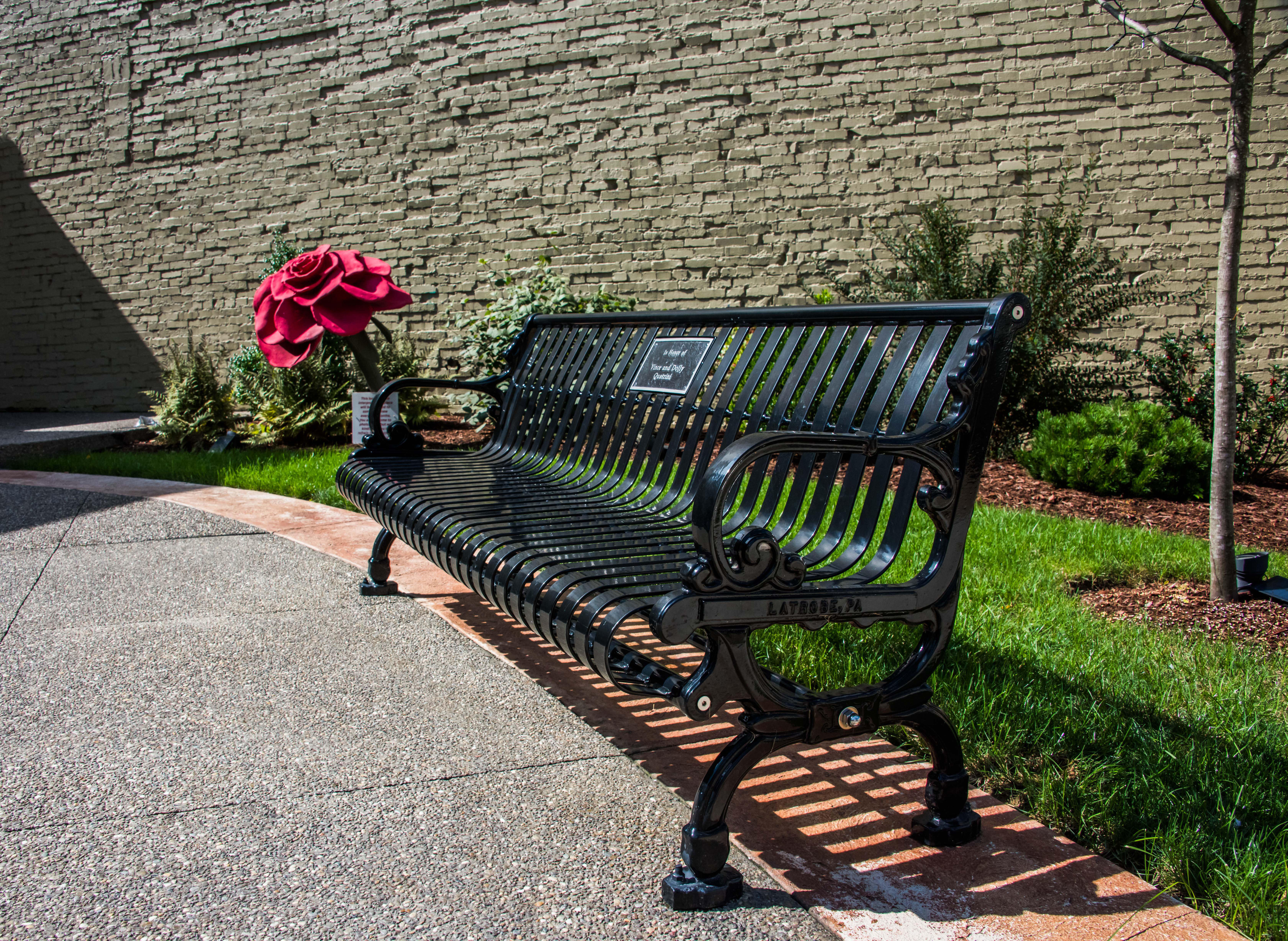Lamplighter Bench With Back 6Ft Glossblack Plaque Municipal Park Latrobepa