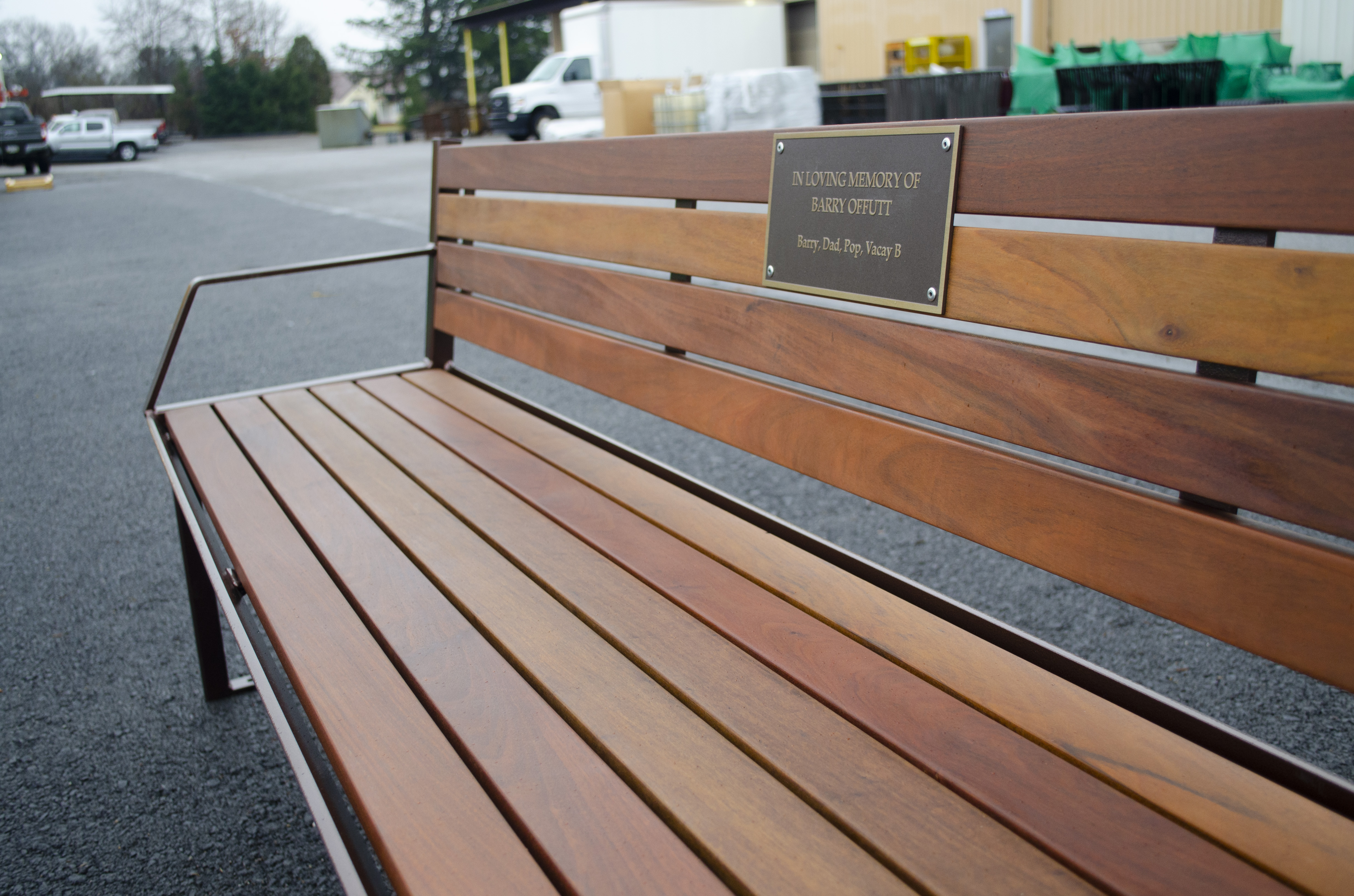 Enzo Bench With Back 6Ft Coppervein Ipe Plaque