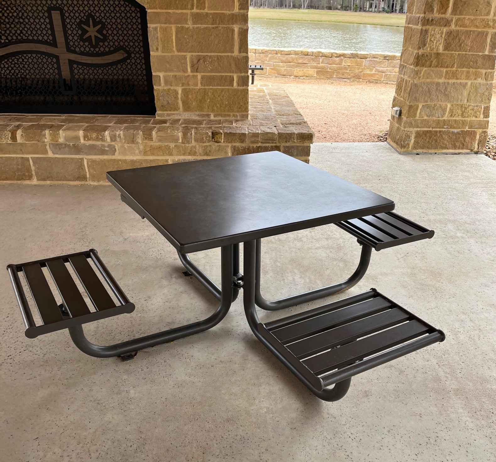 Penn Table Set Square With Back Bronze Church